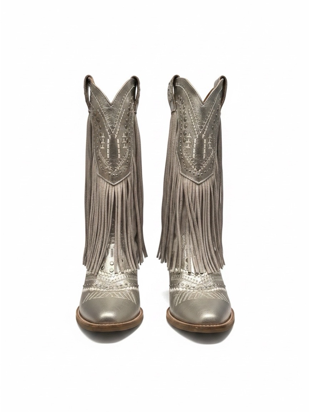 Ariat Taupe Metallic Fringe Western Boots